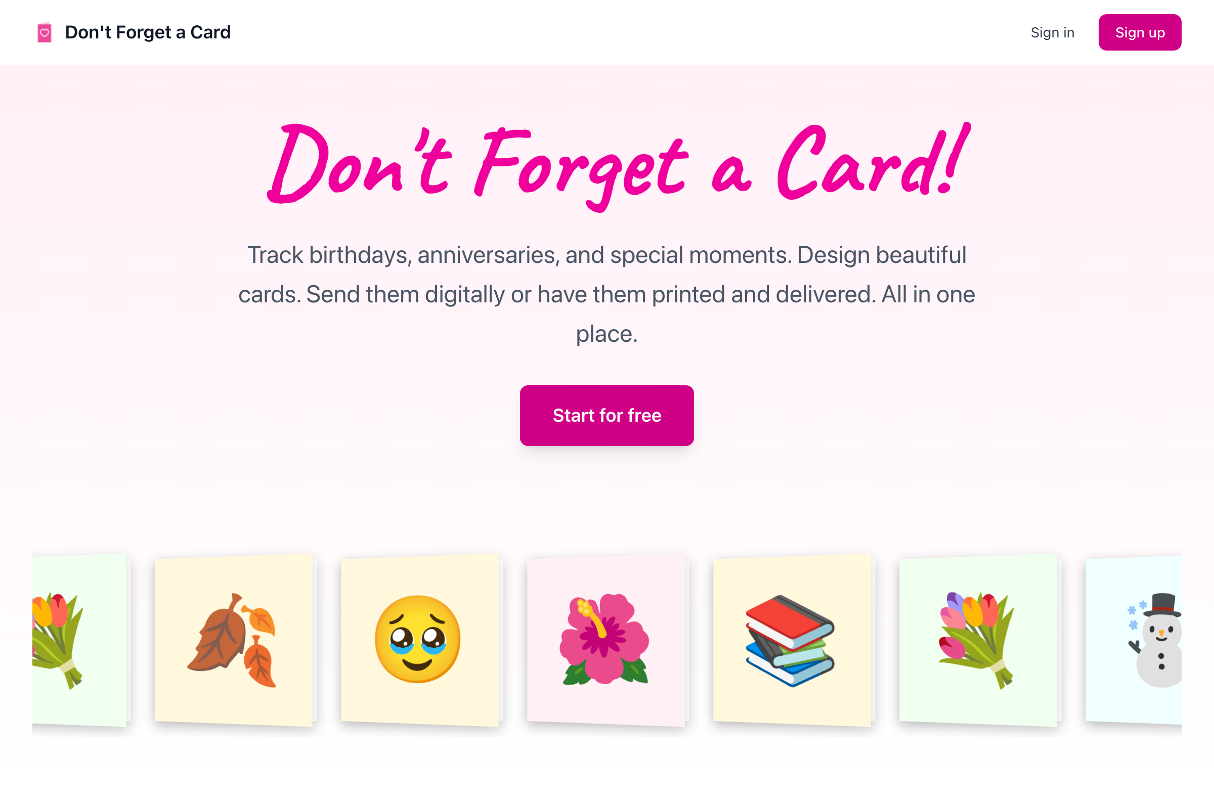 Don't Forget a Card screenshot